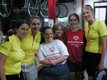 Blair, Steph, and Catherine help coach Special Olympics cyclists in Greensburg, PA.
