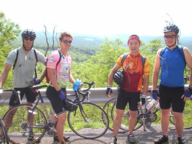 Rajeev, Ryan, Fred, and Travis pose atop a recently 
climbed Appalachian.
