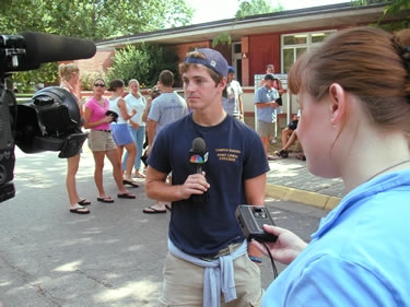 At the Midland Hospice in Topeka, we talked with cancer patients, made a quilt, and even made the local news.