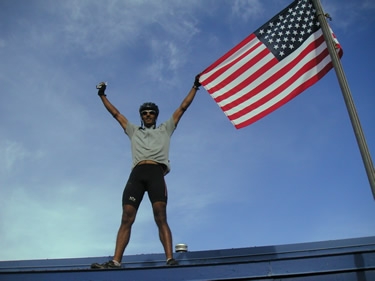 Rajeev heroically rescues a stray Clif Bar from the roof of the McCoy Community Center.