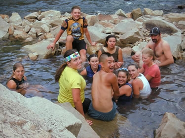We bathed in a natural hot spring near Redstone, CO.