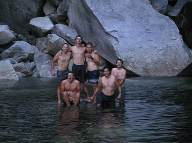 Some of us bathed in the pool at the base of Yosemite Falls...