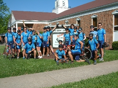 A warm reception for us bikers in Fayette, MO.