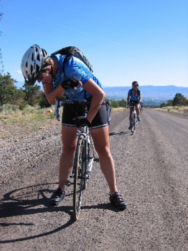 Sometimes climbs get the best of all of us.  You go Jeanette!