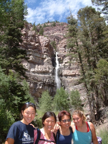 Beautiful girls in front of a dazzling waterfall in Ouray, CO. What more could you ask for?