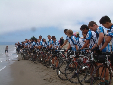 On May 29, 2005, we dipped our back tires in the Atlantic Ocean. Two months later, we dipped our front wheels in the waters of the Pacific Ocean in the San Francisco Bay.