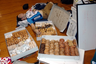 we got a donation of 400 donuts...