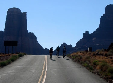 katie ross, raffi, and jake riding up into the canyons to get to capitol reef, UT