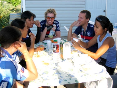 breakfast with the british chaps of cross country for cancer