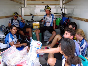 waterstop in a convenient metallic cave we came across in the middle of the desert