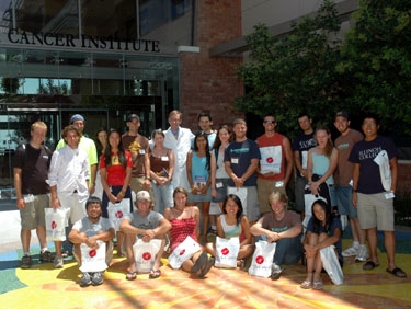 group picture with one of the doctors.  this is truly an amazing institute.  thanks for the tour and goody bags, lori!