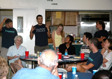 introducing ourselves at our last community dinner in stockton, CA