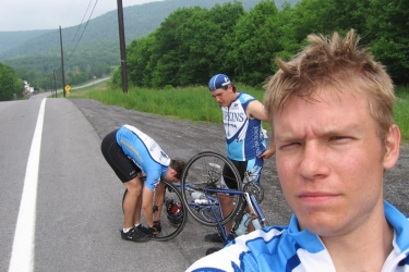 Flat tires are frustrating... (Ian, Tom and Eric)