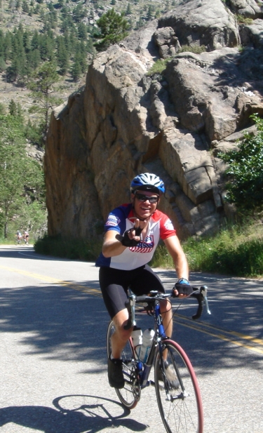 Eric riding up Trail Ridge Road.