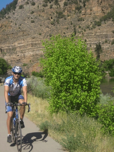 Greg riding into Glenwood Springs